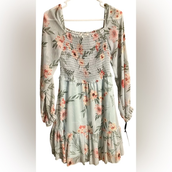 Takara Green and Pink Dress with Elegant Design - Picture 1 of 9